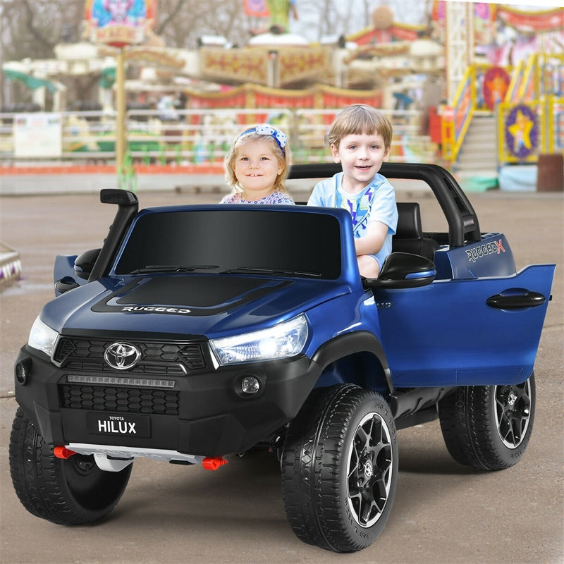 2x12V Toyota Hilux Kids Ride On Truck Car 2-Seater 4WD Car with Remote Control