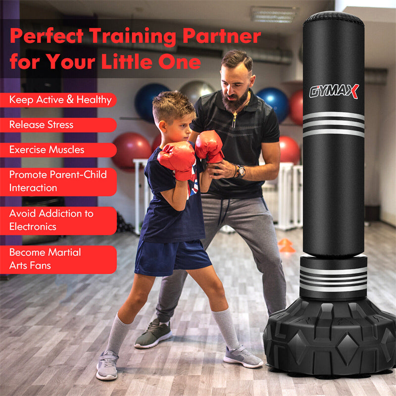 67" Freestanding Punching Bag 220LBS Heavy Boxing Bag Kickboxing Bag with 12 Suction Cup Base Shock Absorber for Adults Youth