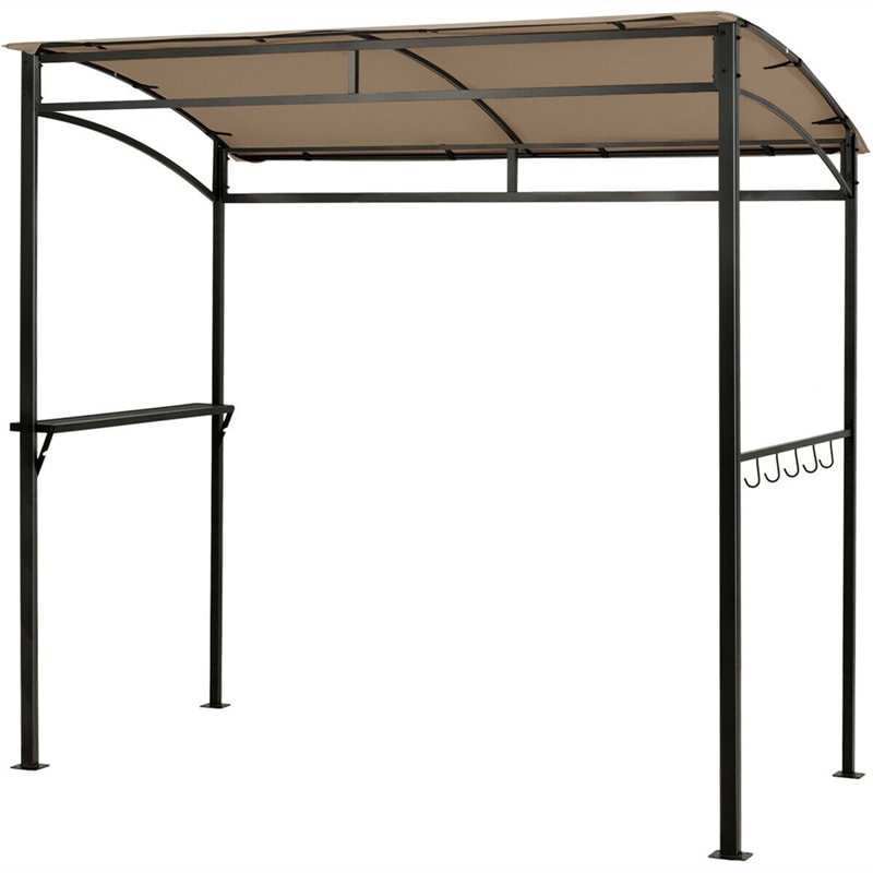 7' x 4.5' Outdoor Grill Gazebo Patio Garden BBQ Canopy Shelter with Serving Shelf & Storage Hooks