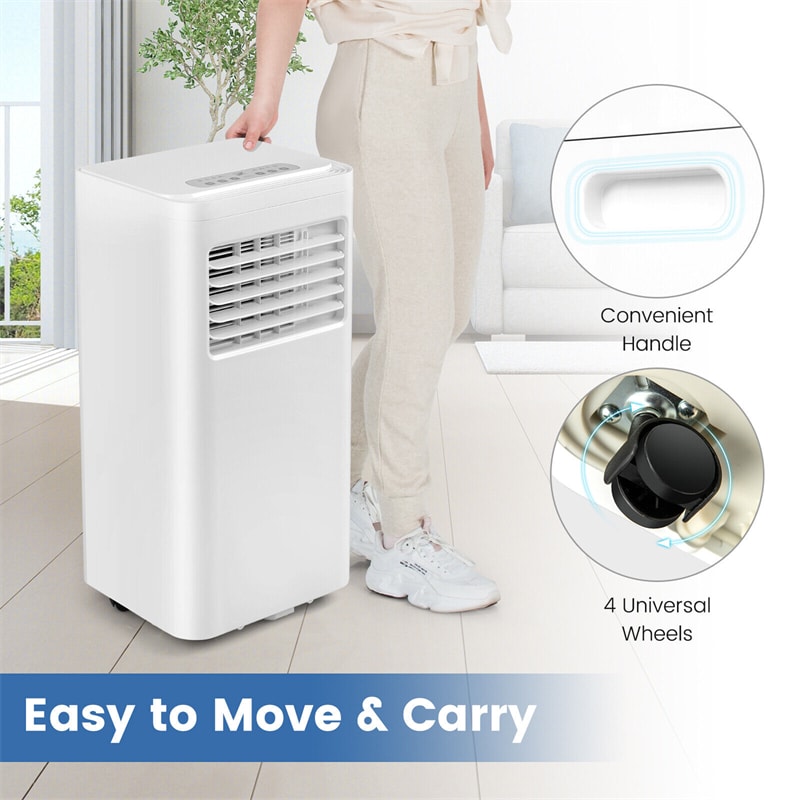 8000 BTU Portable Air Conditioner 3-in-1 AC Unit Built-in Dehumidifier & Fan with Remote Control & Window Installation Kit