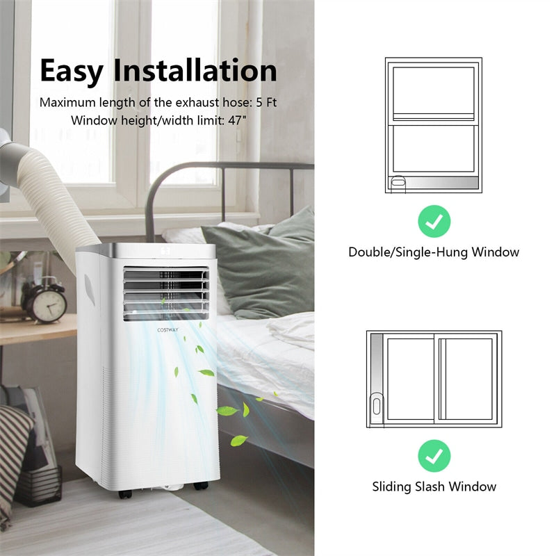 8000 BTU Portable Air Conditioner 3-in-1 Air Cooler with Fan & Dehumidifier Mode Remote Control