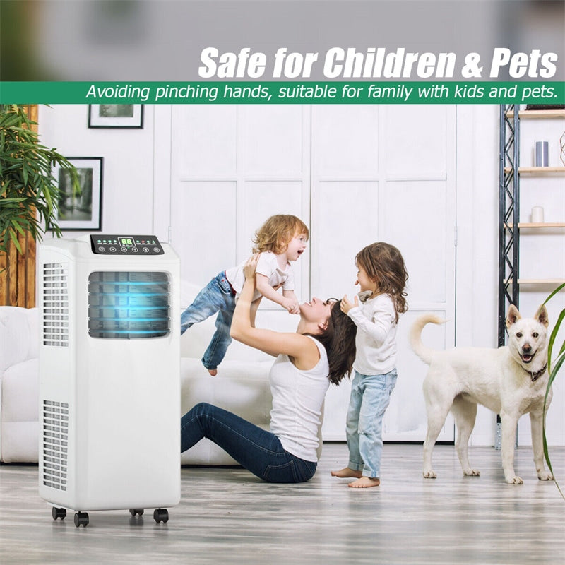 9000 BTU Portable Air Conditioner Energy-Saving 3-in-1 Air Cooler with Built-in Dehumidifier, Fan & Remote Control for Home Office