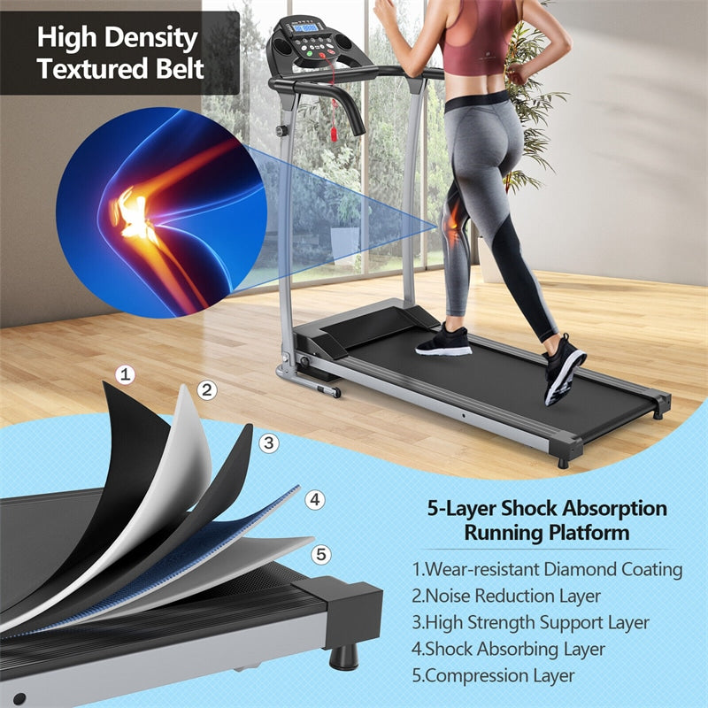 800W Folding Treadmill Electric Motorized Power Running Fitness Machine with LED Display