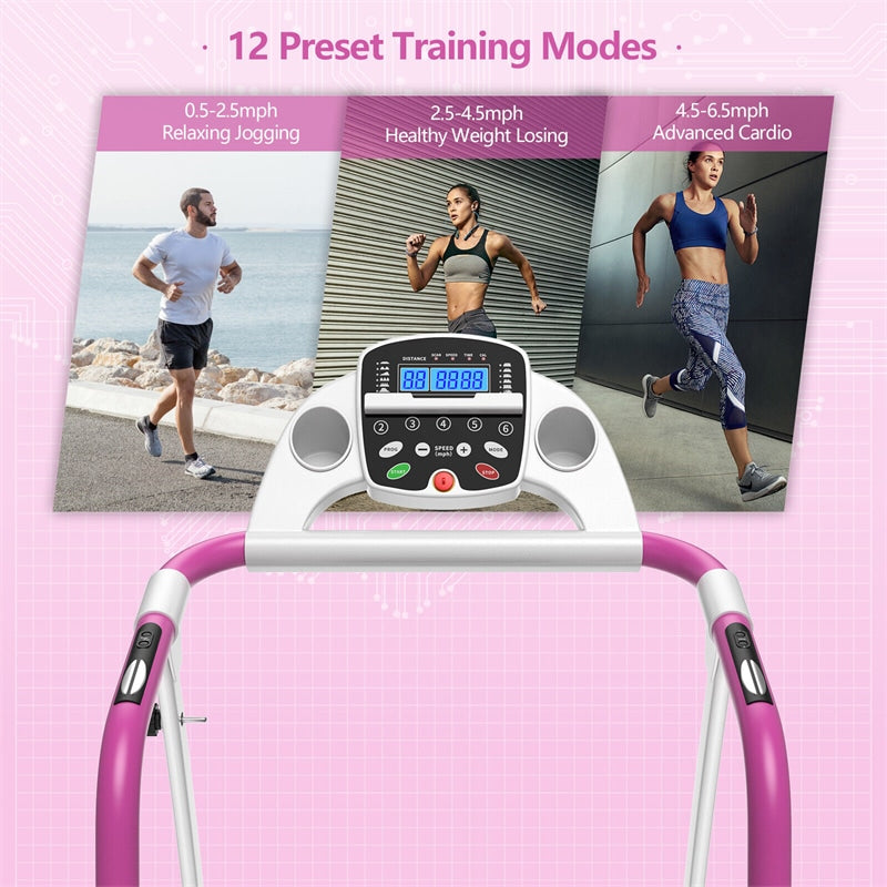 800W Folding Treadmill Electric Motorized Power Running Fitness Machine with LED Display