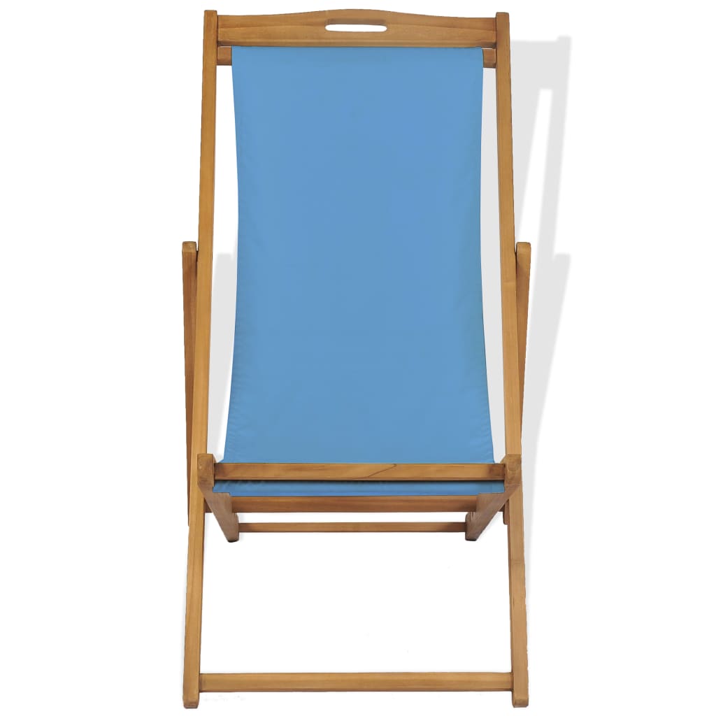 Deck Chair Teak 22.1"x41.3"x37.8" Blue