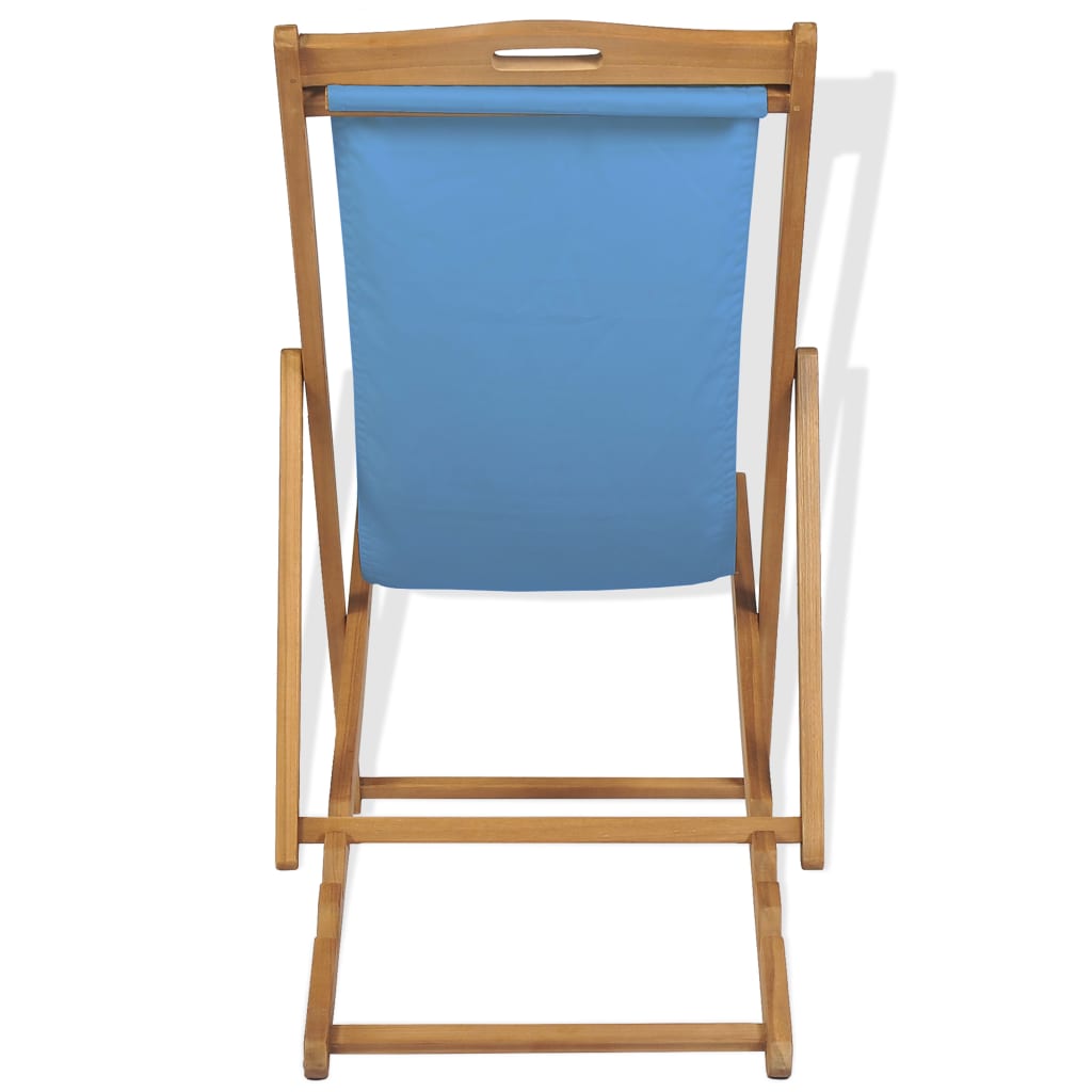 Deck Chair Teak 22.1"x41.3"x37.8" Blue