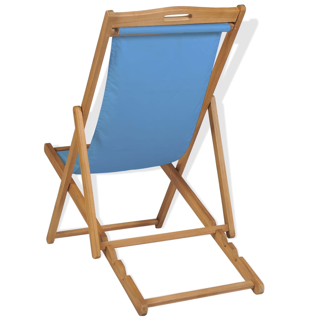 Deck Chair Teak 22.1"x41.3"x37.8" Blue