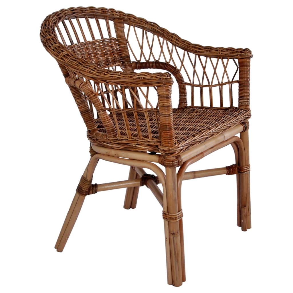 Patio Chair Natural Rattan Brown