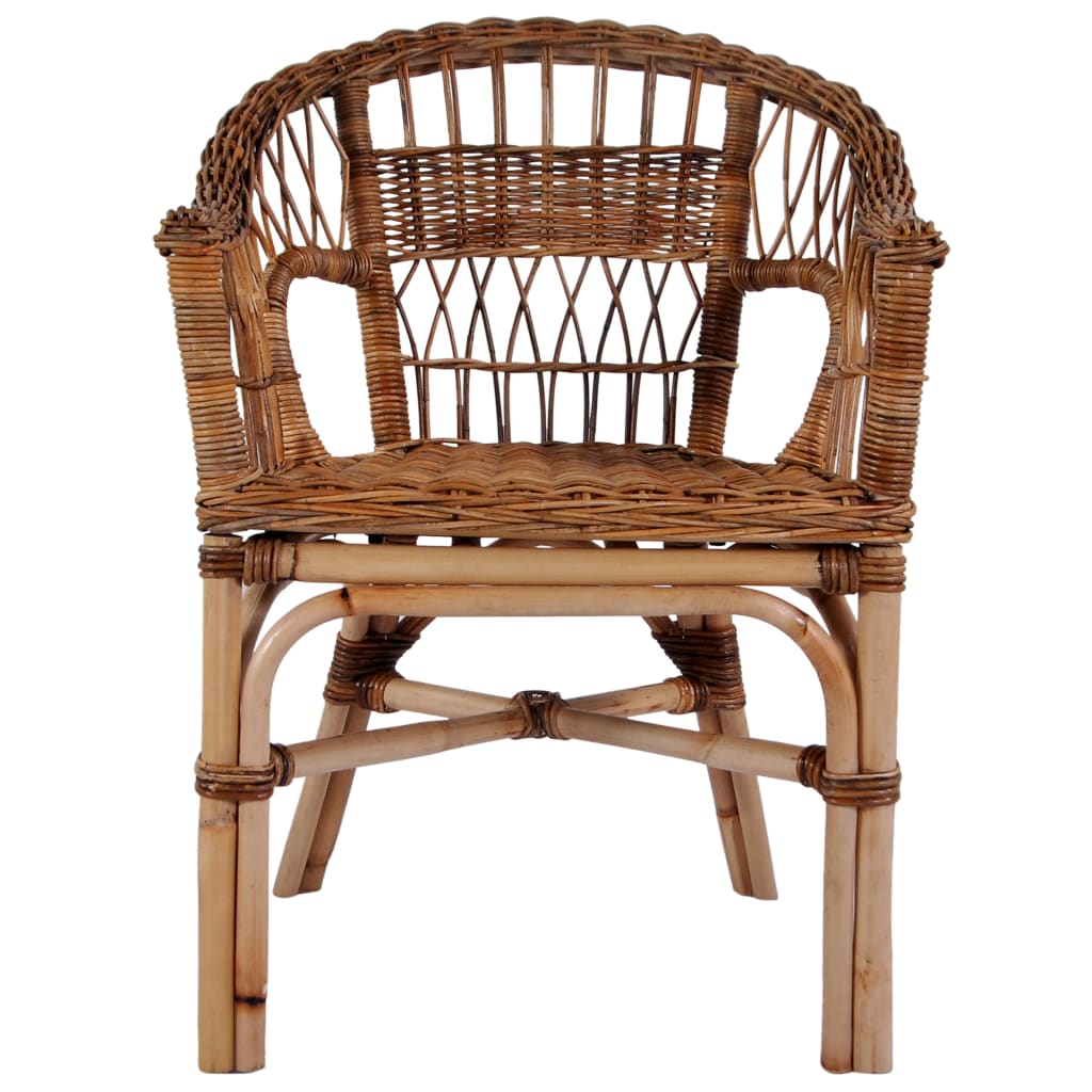 Patio Chair Natural Rattan Brown