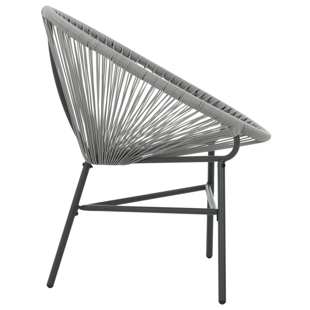 Patio Moon Chair Poly Rattan Gray