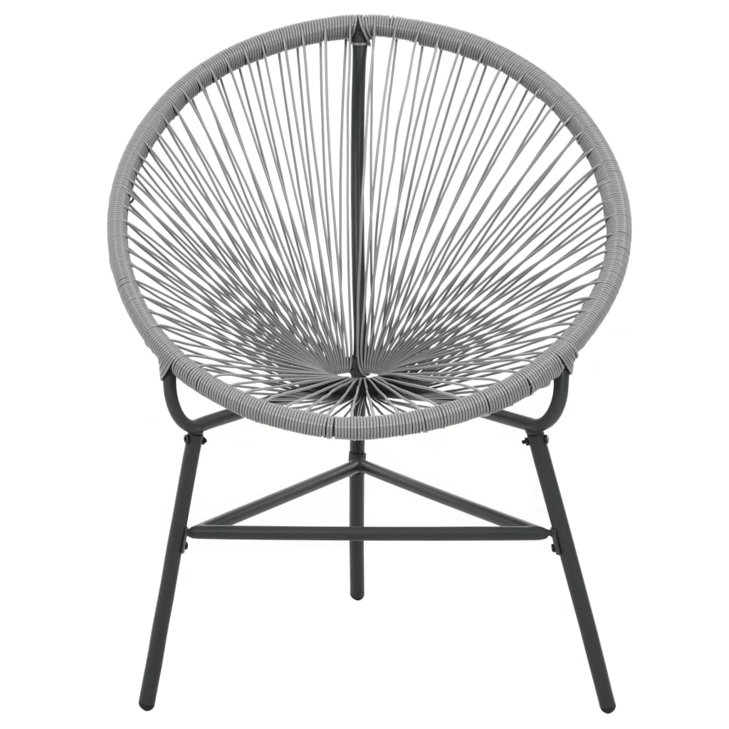 Patio Moon Chair Poly Rattan Gray