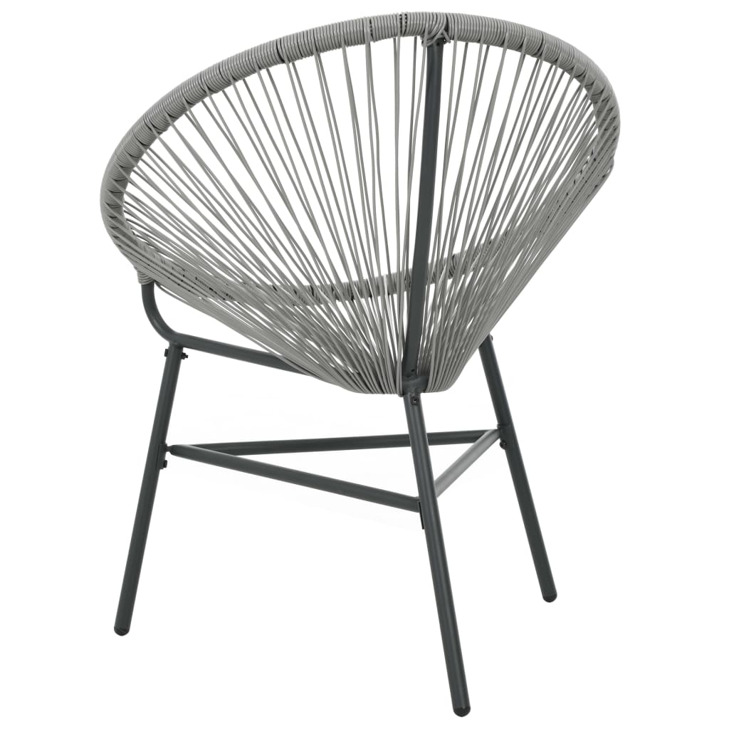 Patio Moon Chair Poly Rattan Gray