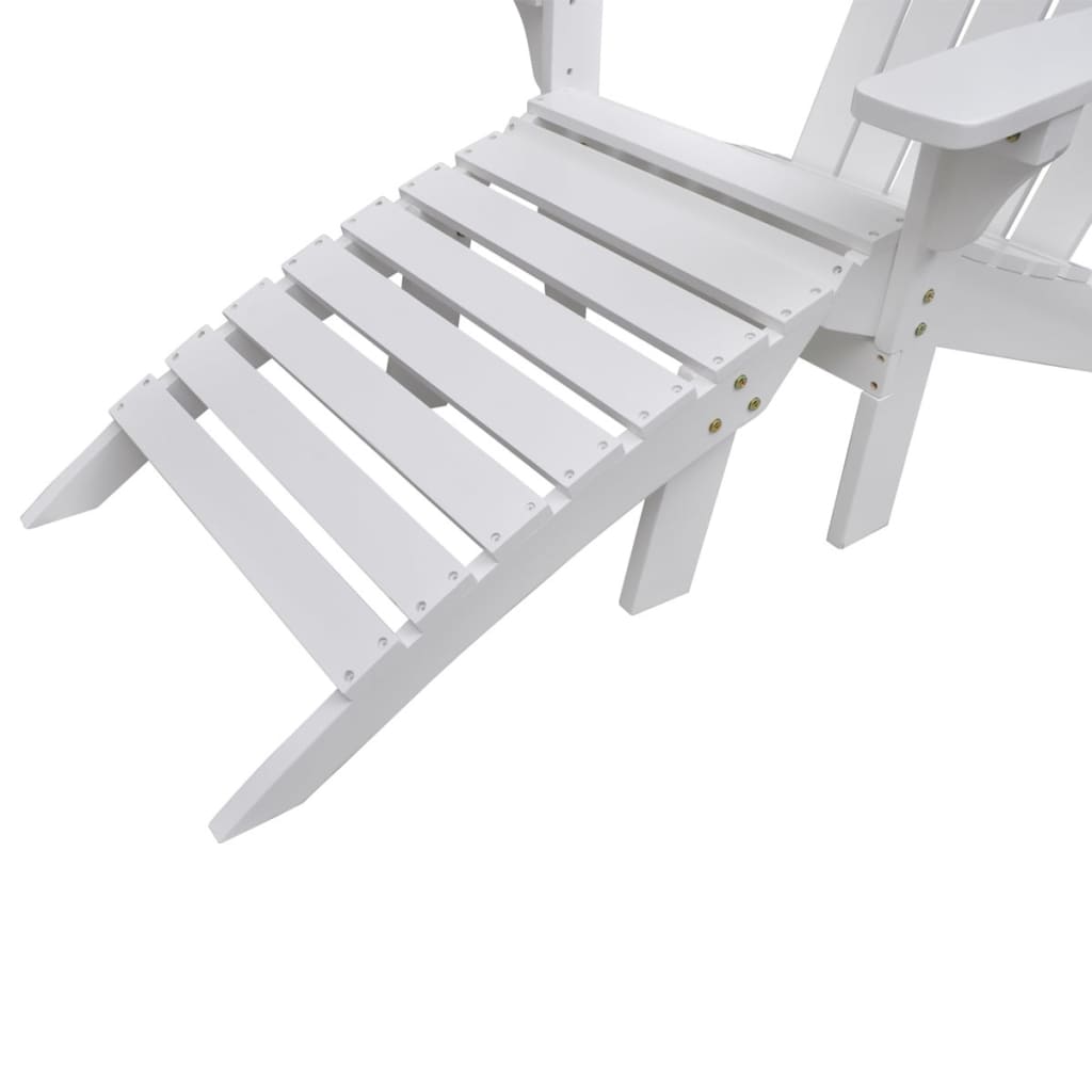 Patio Chair with Ottoman Wood White