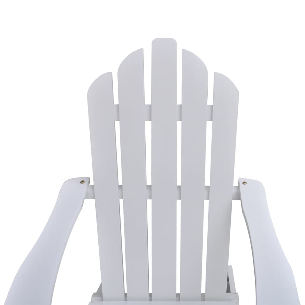 Patio Chair with Ottoman Wood White