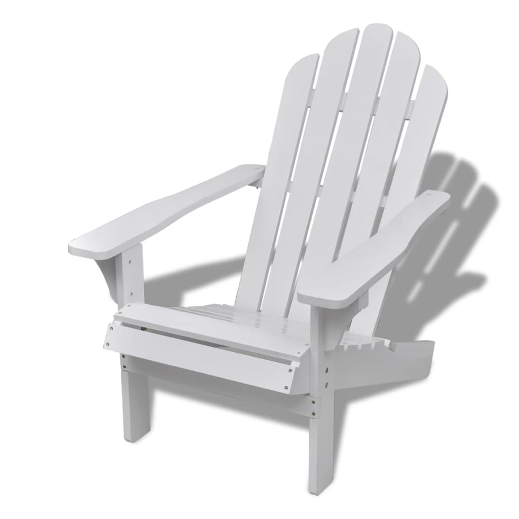 Patio Chair with Ottoman Wood White