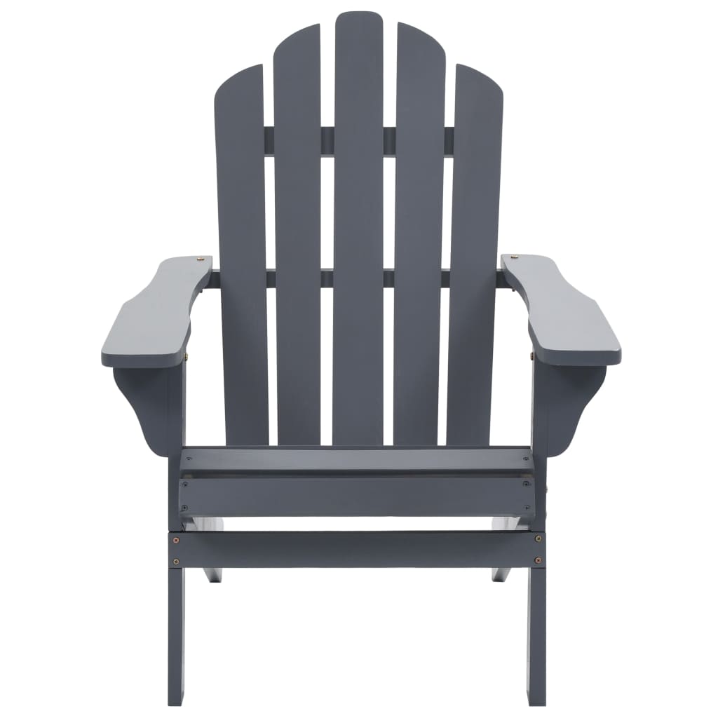 Patio Chair with Ottoman Wood Gray