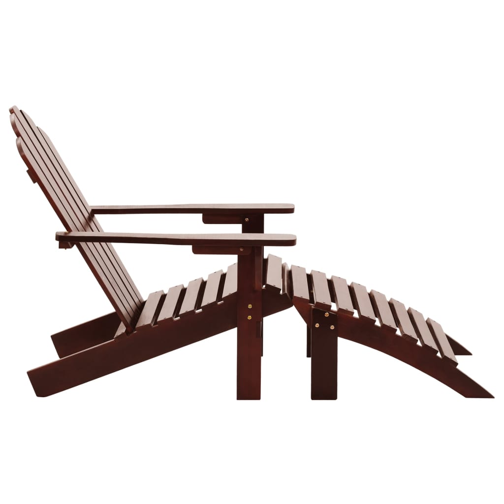 Patio Chair with Ottoman Wood Brown