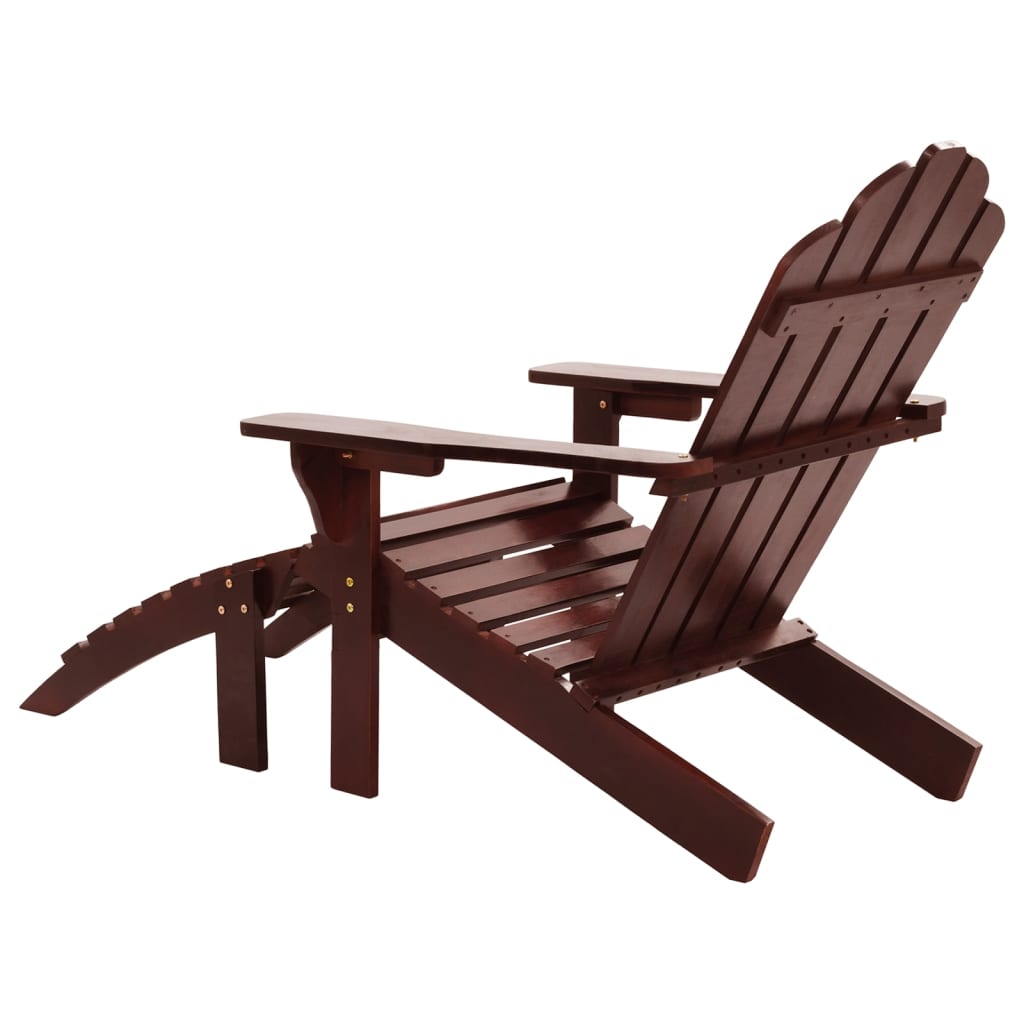 Patio Chair with Ottoman Wood Brown