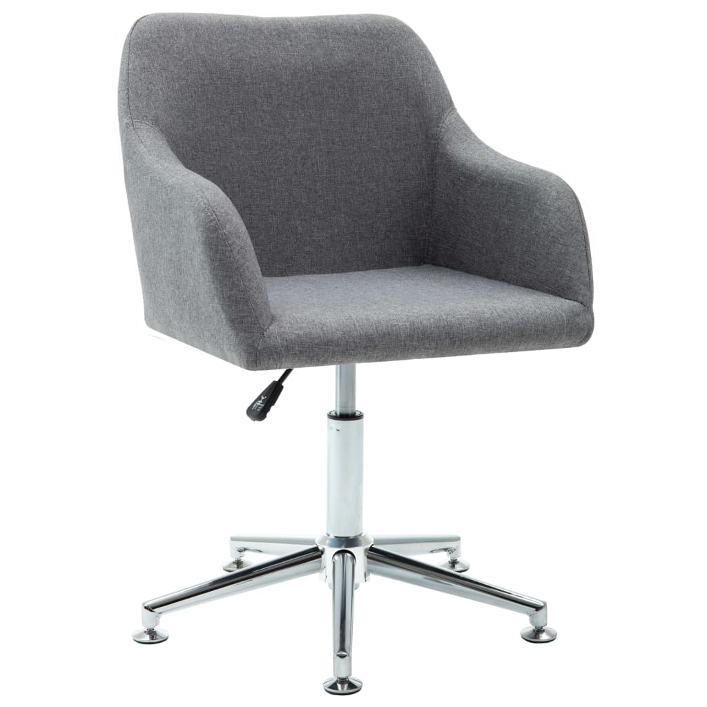 Swivel Dining Chair Light Gray Fabric