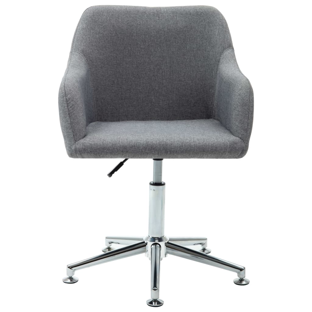 Swivel Dining Chair Light Gray Fabric