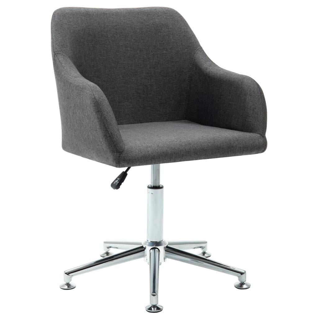 Swivel Dining Chair Dark Gray Fabric