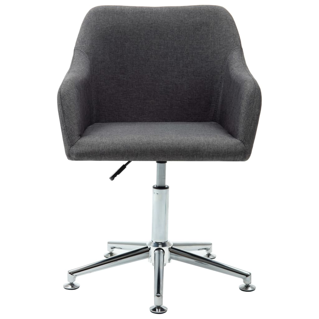 Swivel Dining Chair Dark Gray Fabric