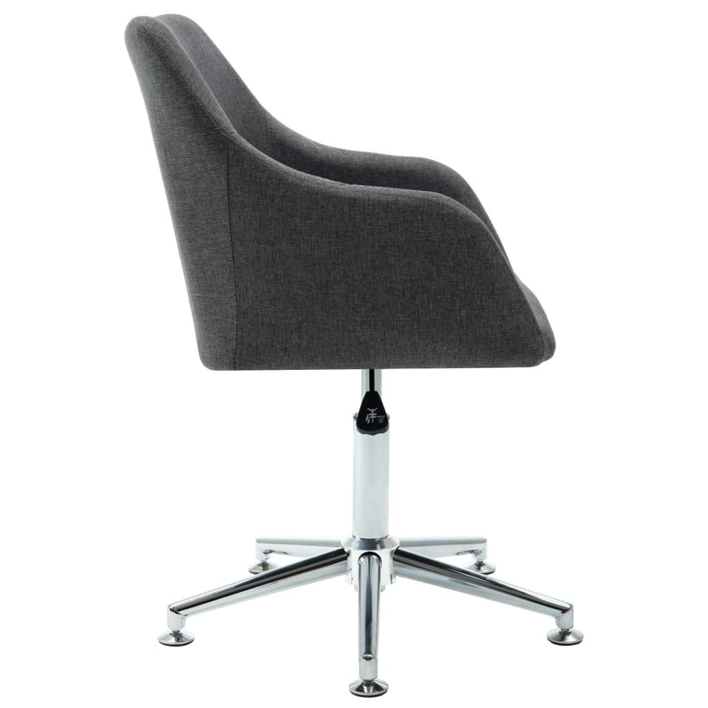 Swivel Dining Chair Dark Gray Fabric