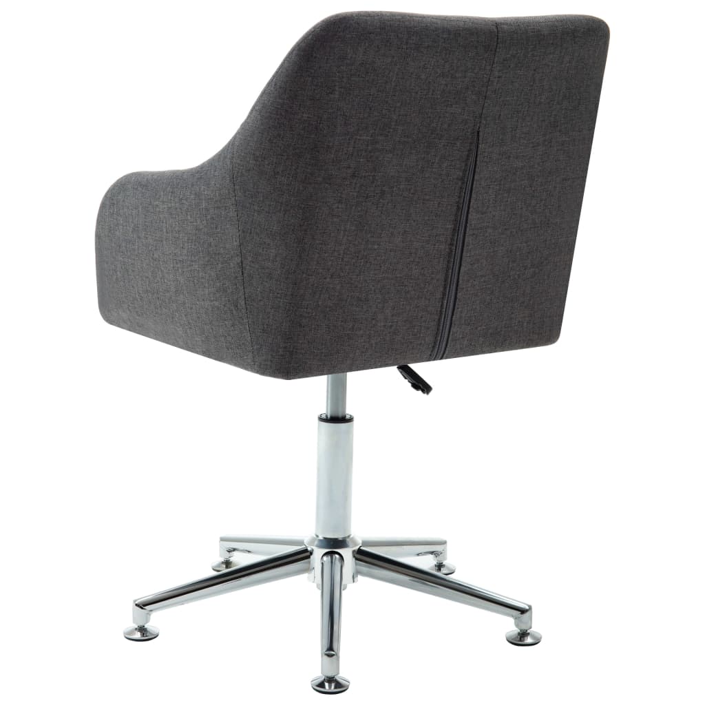 Swivel Dining Chair Dark Gray Fabric