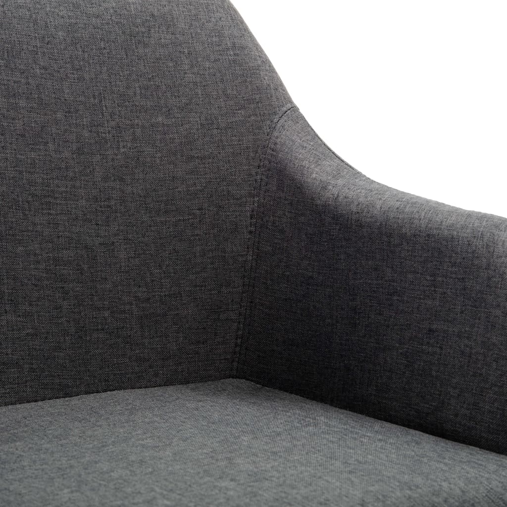 Swivel Dining Chair Dark Gray Fabric