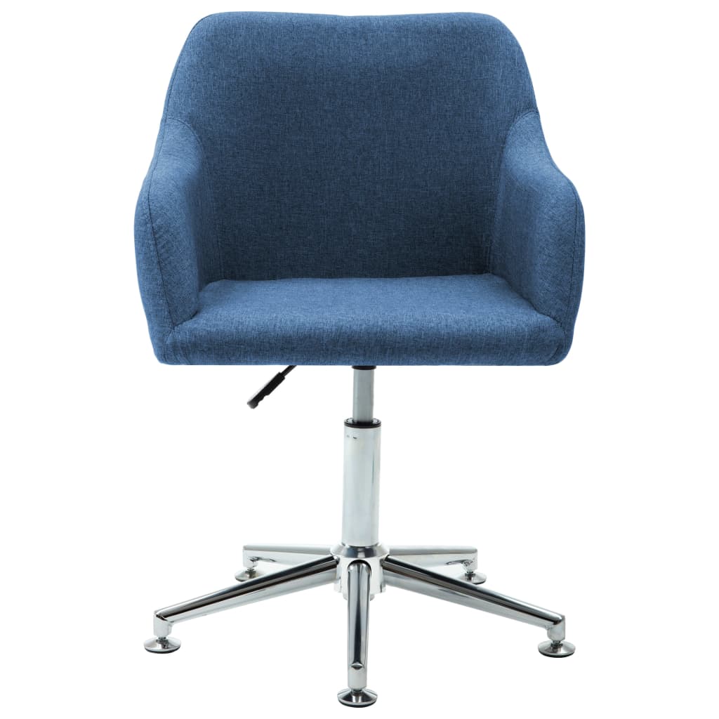 Swivel Dining Chair Blue Fabric