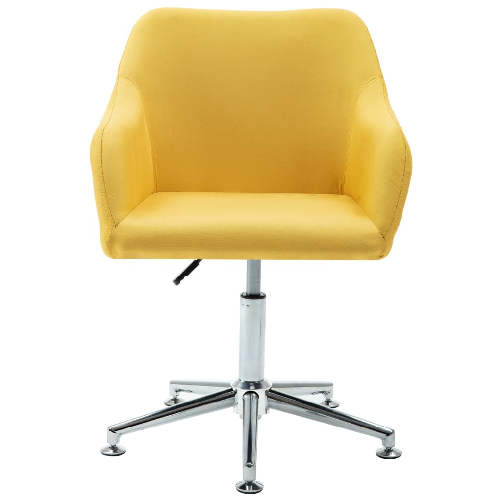 Swivel Dining Chair Yellow Fabric