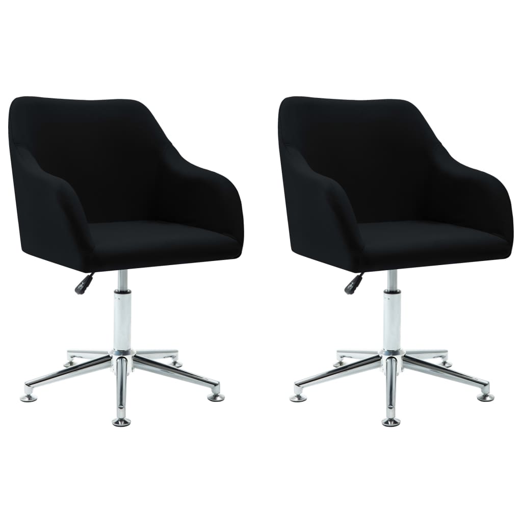 Swivel Dining Chairs 2 pcs Black Fabric