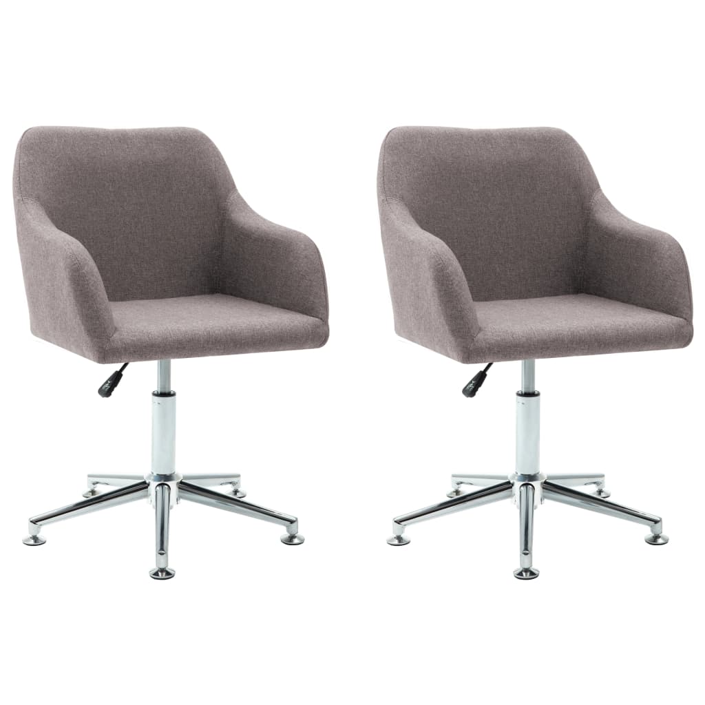 Swivel Dining Chairs 2 pcs Taupe Fabric