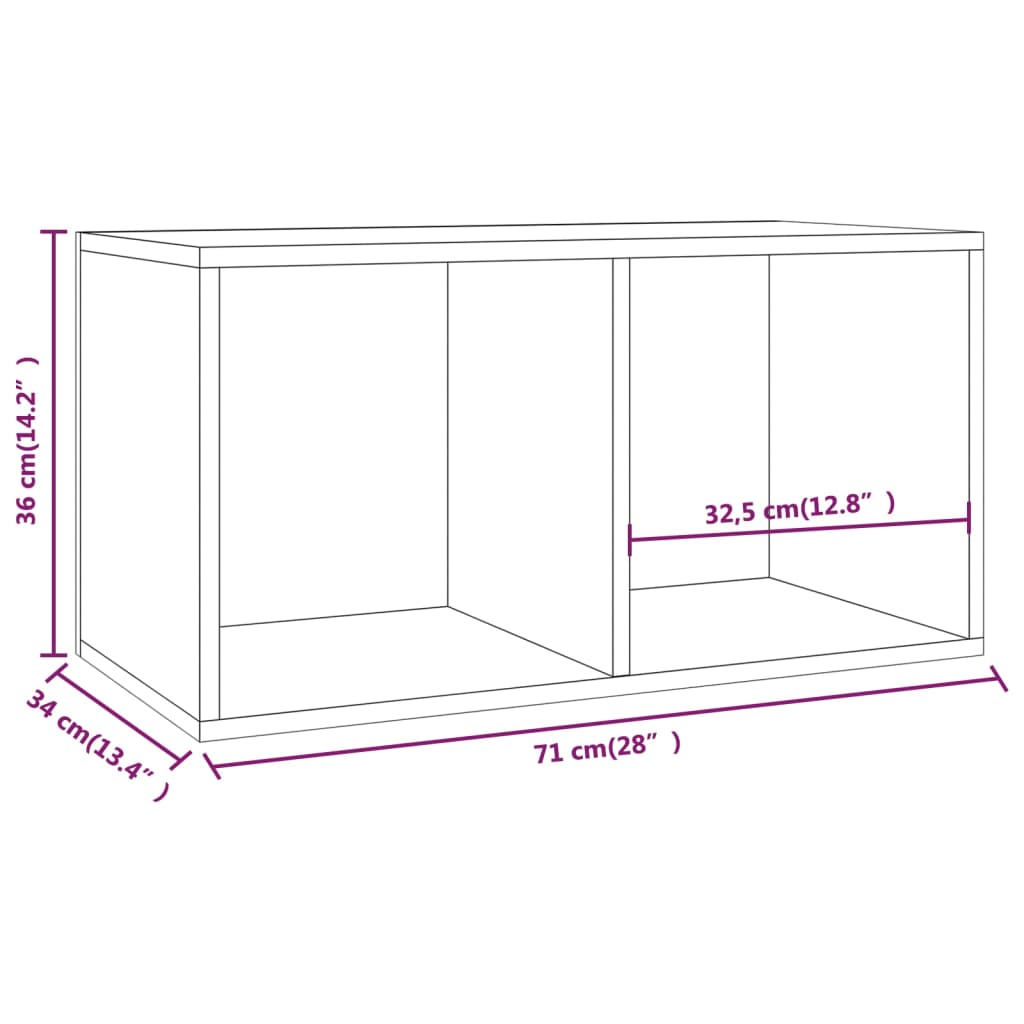 Vinyl Storage Box Gray 28"x13.4"x14.2" Engineered Wood