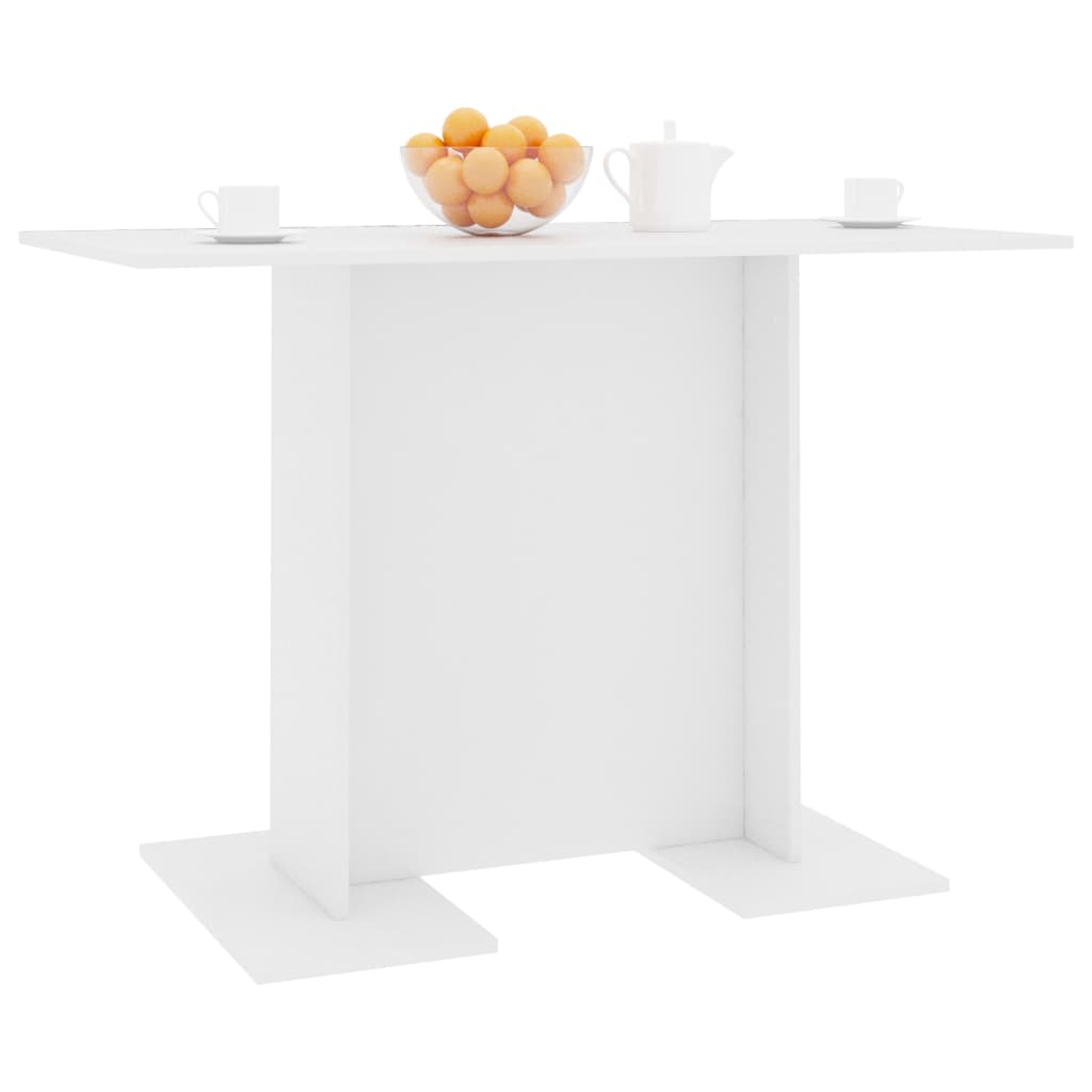 Dining Table White 43.3"x23.6"x29.5" Engineered Wood