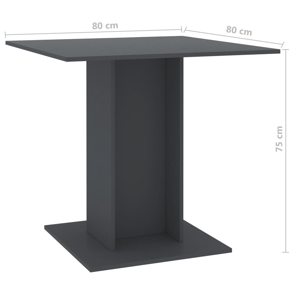 Dining Table Gray 31.5"x31.5"x29.5" Engineered Wood