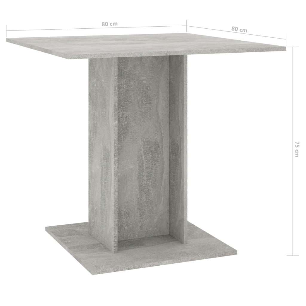 Dining Table Concrete Gray 31.5"x31.5"x29.5" Engineered Wood