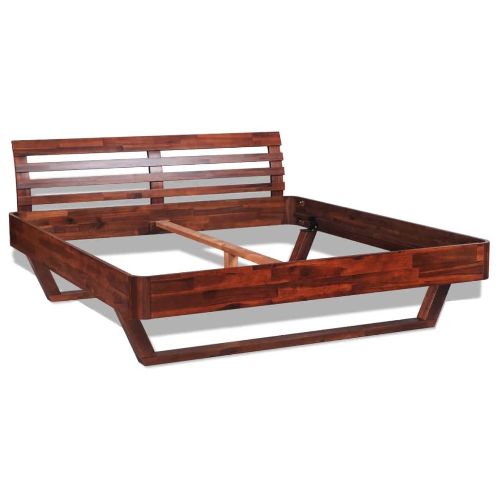 Bed Frame Solid Acacia Wood 70.9"x78.7"