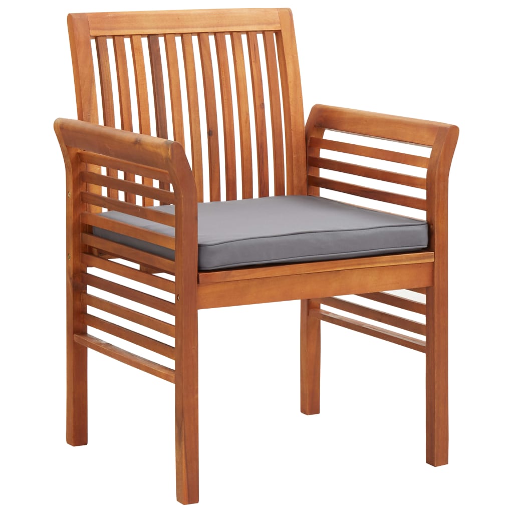 Patio Dining Chairs with Cushions 3 pcs Solid Acacia Wood