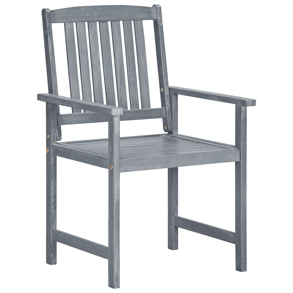 Patio Chairs 2 pcs Gray Solid Acacia Wood