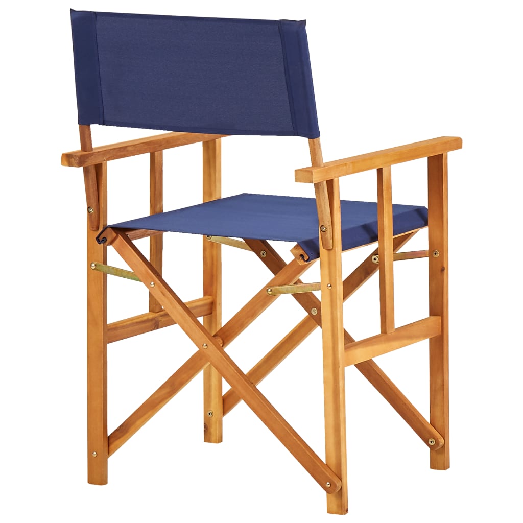 Director's Chairs 2 pcs Solid Acacia Wood Blue