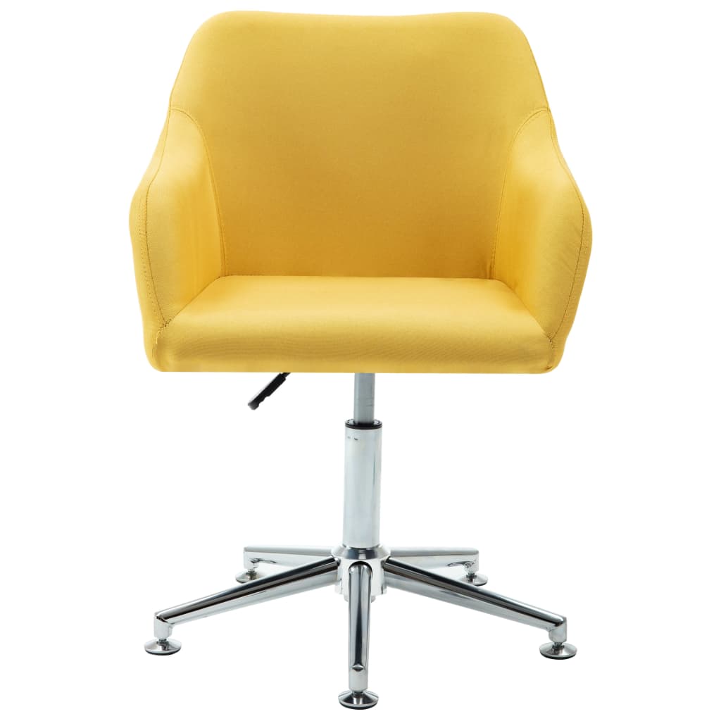 Swivel Dining Chairs 4 pcs Yellow Fabric