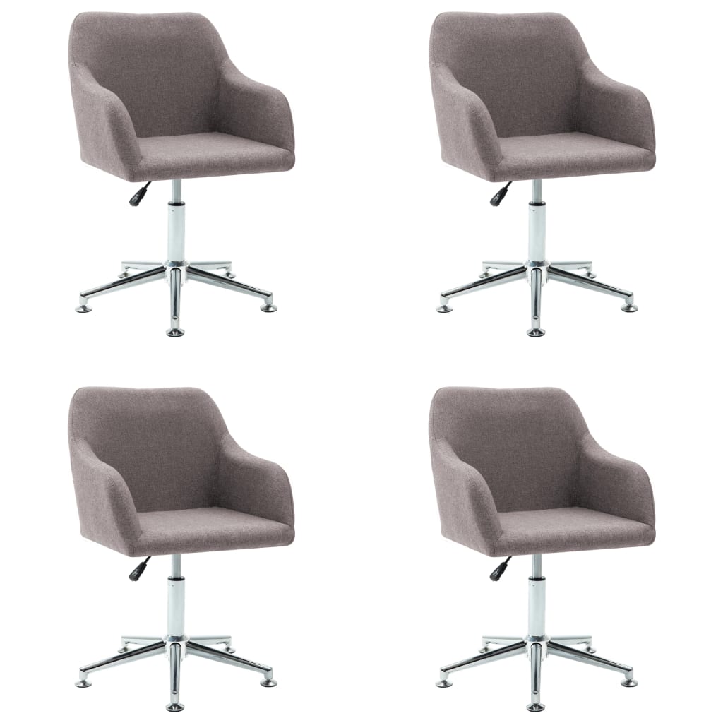 Swivel Dining Chairs 4 pcs Taupe Fabric