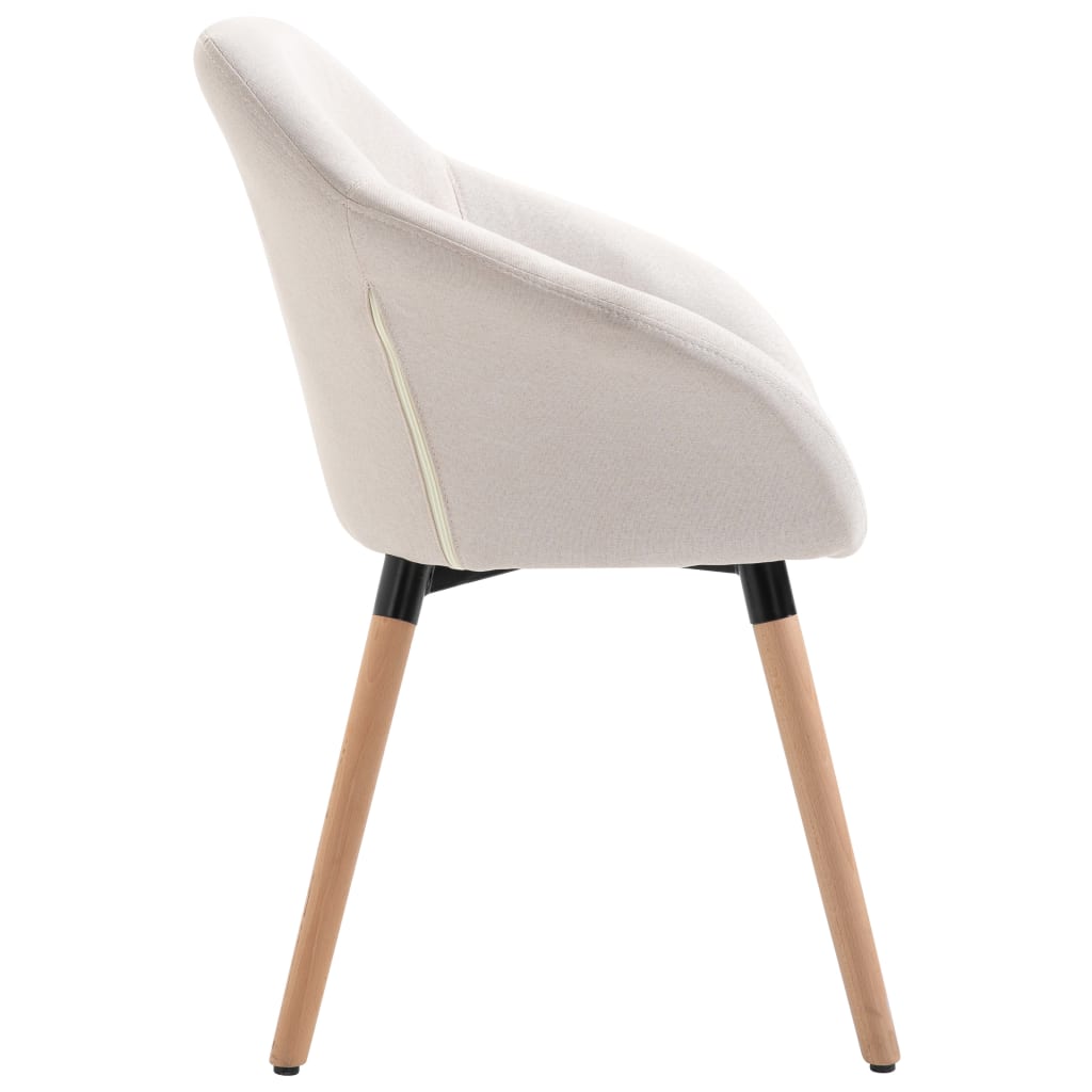 Dining Chairs 6 pcs Cream Fabric