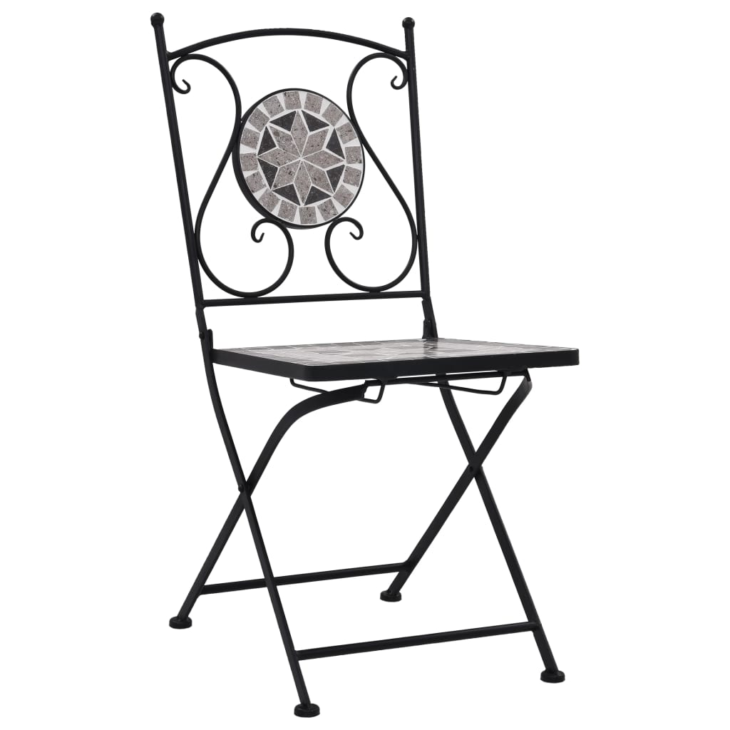 Mosaic Bistro Chairs 2 pcs Gray