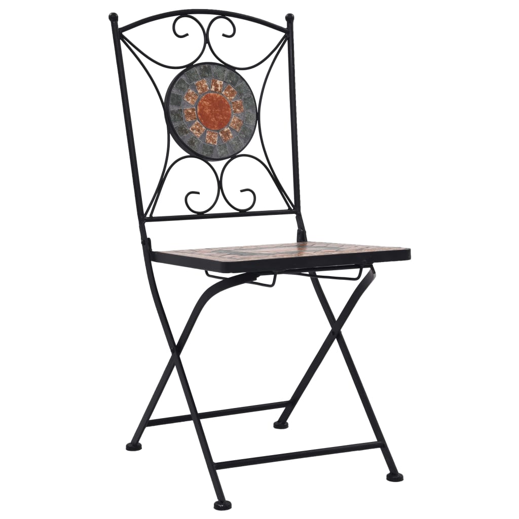 Mosaic Bistro Chairs 2 pcs Orange/Gray