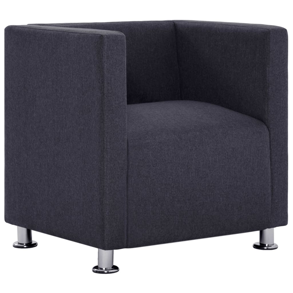 Cube Armchair Dark Gray Fabric