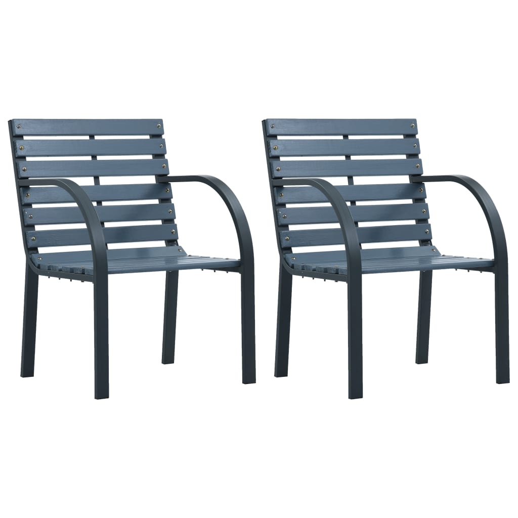 Patio Chairs 2 pcs Gray Wood