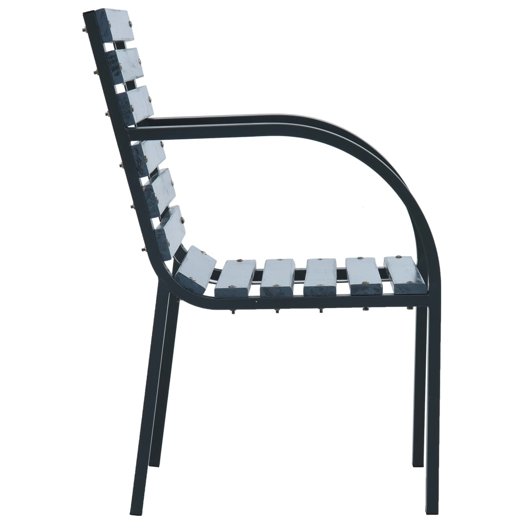 Patio Chairs 2 pcs Gray Wood