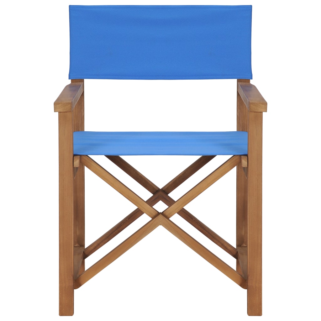 Director's Chair Solid Teak Wood Blue